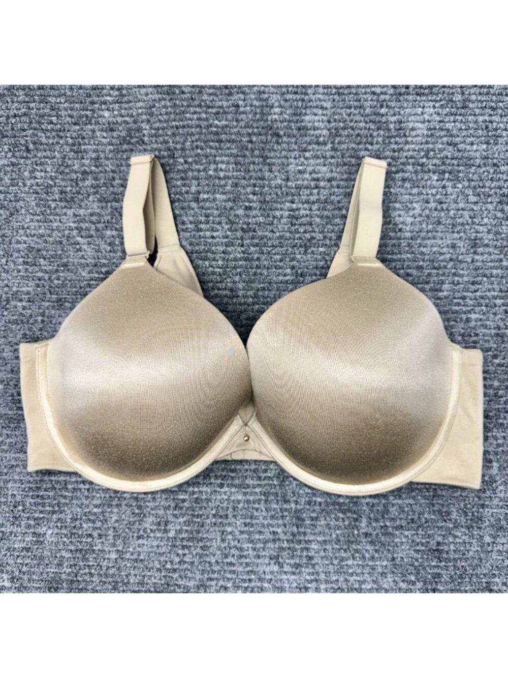 Cacique Bra 40DDD Boost Plunge Underwire Beige Nude T-Shirt Satin Full Coverage